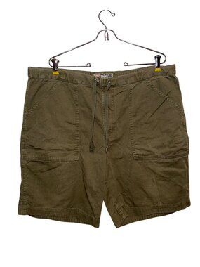 Structure Mens Olive Green Cotton Shorts L Drawstring Waist & Pockets